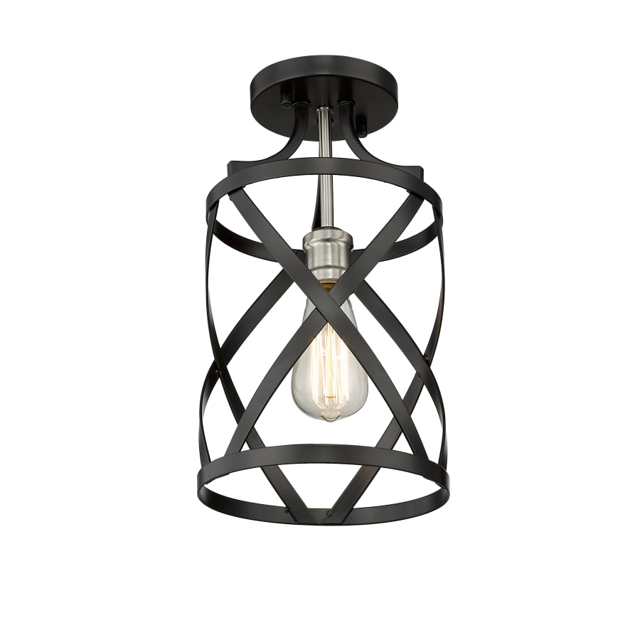 Z-Lite Malcalester 8" Wide Semi-Flush Ceiling Fixture Matte Black / Olde Brass