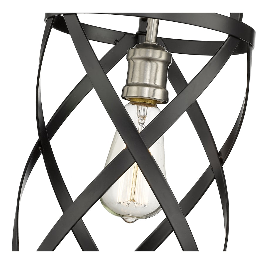 Z-Lite Malcalester 8" Wide Semi-Flush Ceiling Fixture Matte Black / Olde Brass