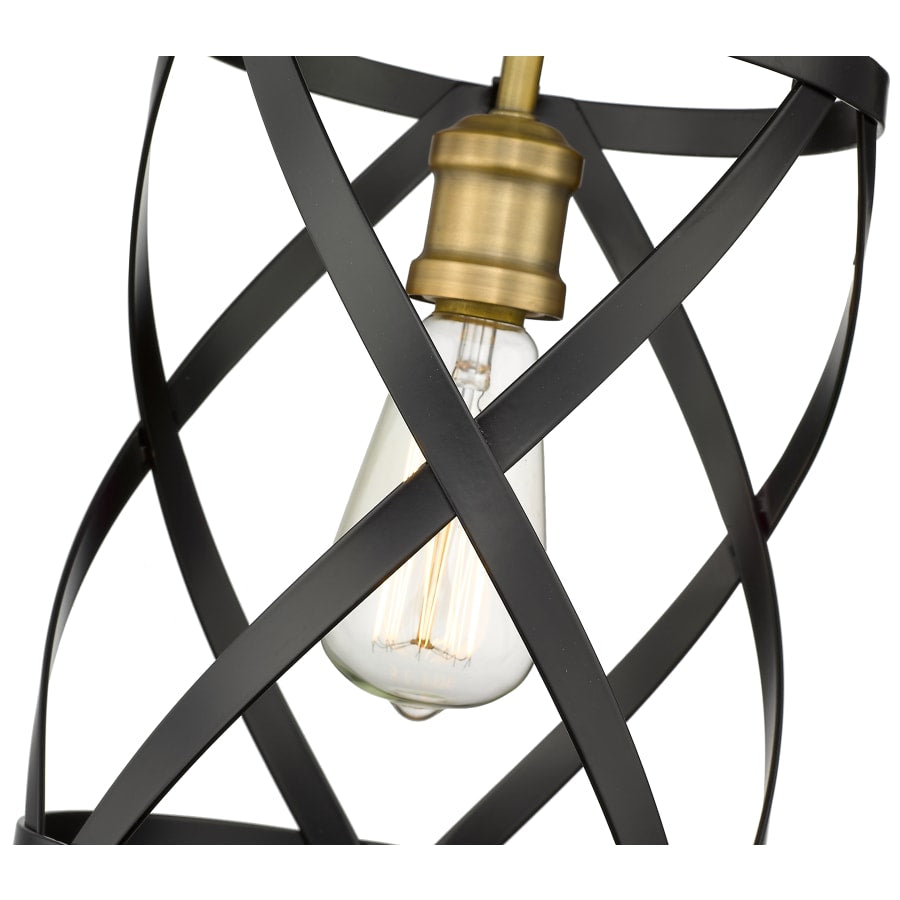 Z-Lite Malcalester 8" Wide Semi-Flush Ceiling Fixture Matte Black / Olde Brass